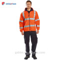 Großhandelskundenspezifische Hallo Vis Workwear Kleidung Klasse 3 Hohe Sichtbarkeit Winter Bau Sicherheit Arbeitsjacke mit Reflektierenden Streifen